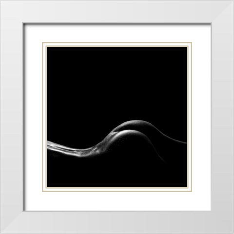 Line White Modern Wood Framed Art Print with Double Matting by Antonik