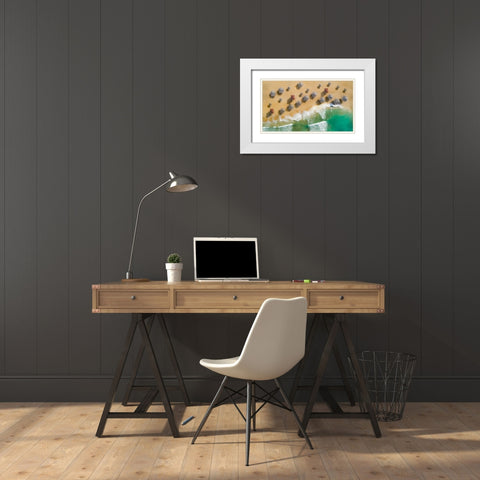 Am:Pm White Modern Wood Framed Art Print with Double Matting by Hassan, Wisam