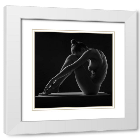 Profile White Modern Wood Framed Art Print with Double Matting by Valevicius, Aurimas