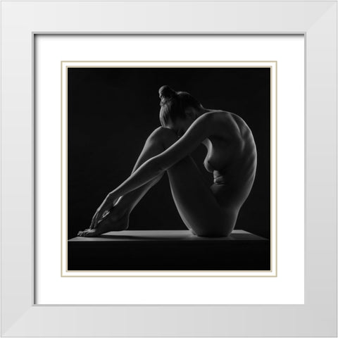 Profile White Modern Wood Framed Art Print with Double Matting by Valevicius, Aurimas