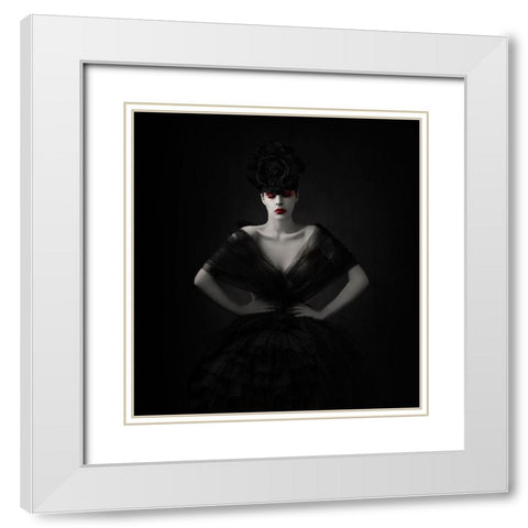 The Black Rose.... White Modern Wood Framed Art Print with Double Matting by Sanchez, Alfredo