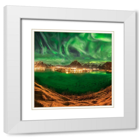 Hell In The Sky White Modern Wood Framed Art Print with Double Matting by Smid Master, Jan