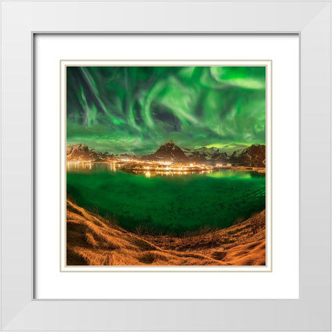 Hell In The Sky White Modern Wood Framed Art Print with Double Matting by Smid Master, Jan