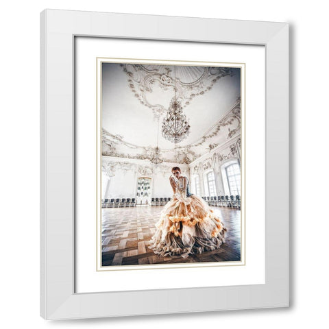 White Waltz White Modern Wood Framed Art Print with Double Matting by Bolgov, Ruslan