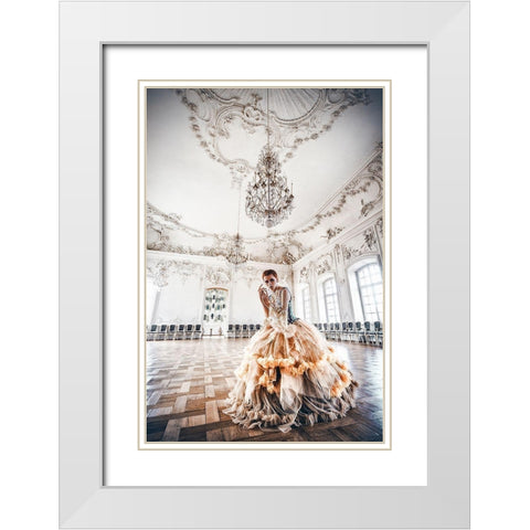 White Waltz White Modern Wood Framed Art Print with Double Matting by Bolgov, Ruslan