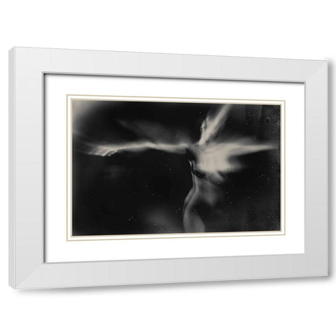 Untitled White Modern Wood Framed Art Print with Double Matting by Bousca, Bogdan