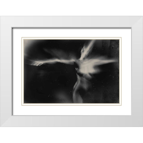 Untitled White Modern Wood Framed Art Print with Double Matting by Bousca, Bogdan