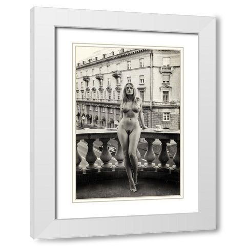 Petersburg White Modern Wood Framed Art Print with Double Matting by Oryx, Gene