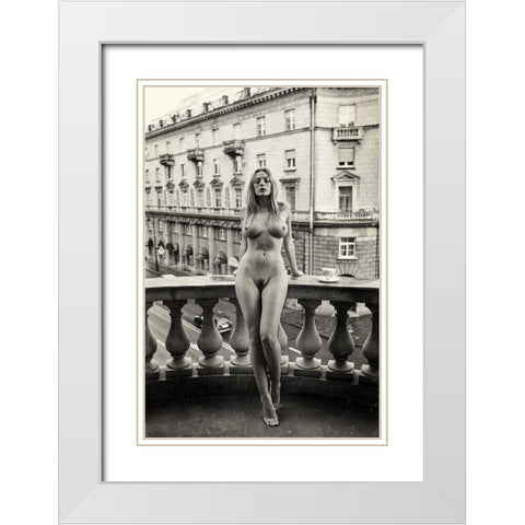 Petersburg White Modern Wood Framed Art Print with Double Matting by Oryx, Gene