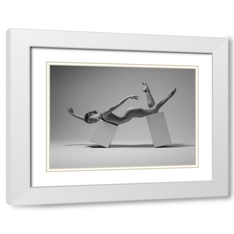 Studio Swimmer White Modern Wood Framed Art Print with Double Matting by Catchlight Studio