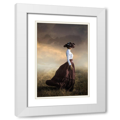 Windy Day White Modern Wood Framed Art Print with Double Matting by Neer, Ildiko