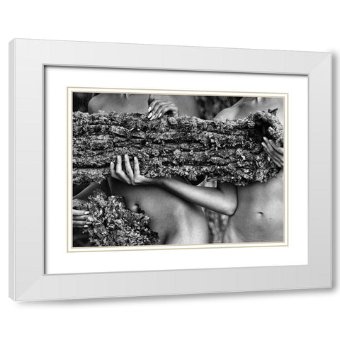 Untitled White Modern Wood Framed Art Print with Double Matting by Kapsha, Eduards