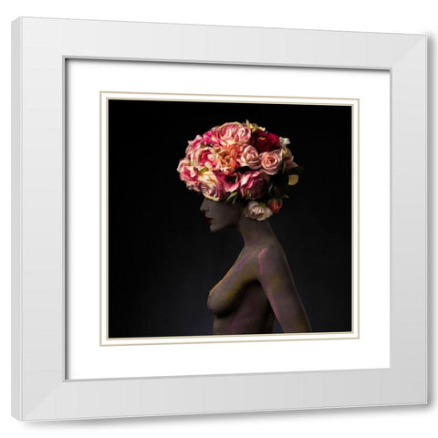 Roots A Flowers White Modern Wood Framed Art Print with Double Matting by Sanchez, Alfredo