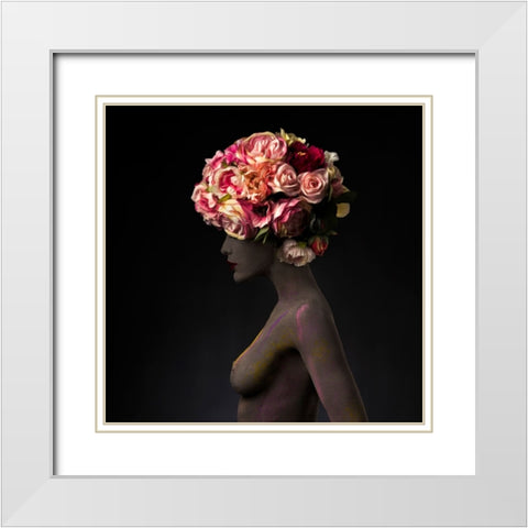 Roots A Flowers White Modern Wood Framed Art Print with Double Matting by Sanchez, Alfredo