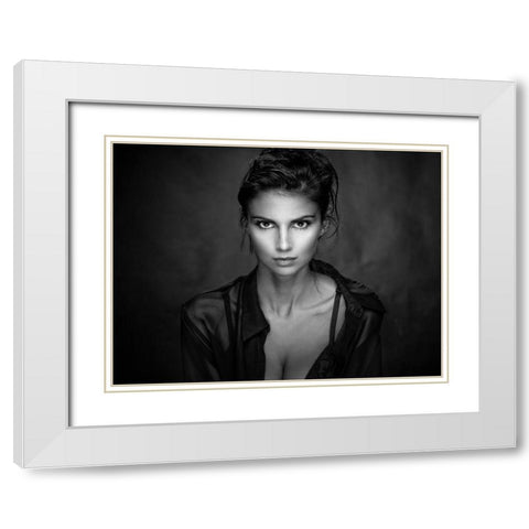 Translucent Hypnosis White Modern Wood Framed Art Print with Double Matting by Stalmans, Luc