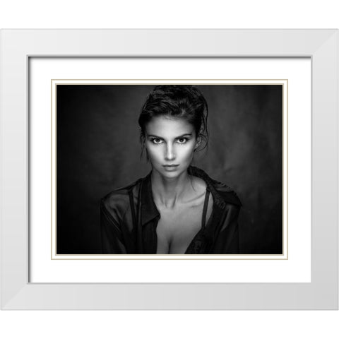 Translucent Hypnosis White Modern Wood Framed Art Print with Double Matting by Stalmans, Luc