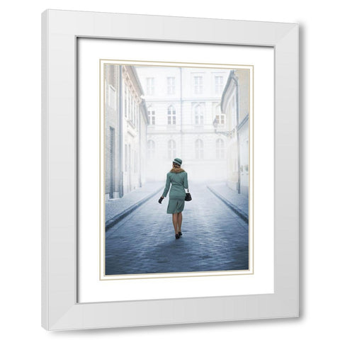 Walk Like A Lady White Modern Wood Framed Art Print with Double Matting by Neer, Ildiko