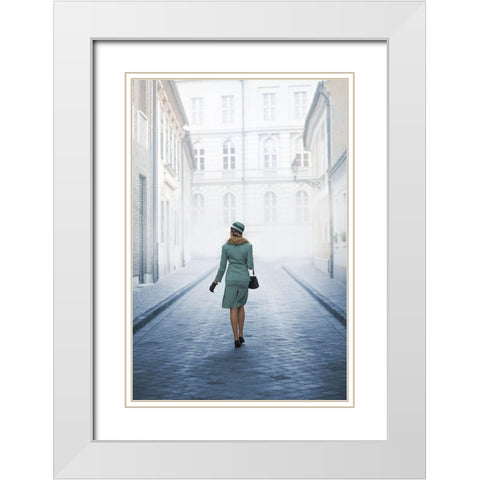 Walk Like A Lady White Modern Wood Framed Art Print with Double Matting by Neer, Ildiko