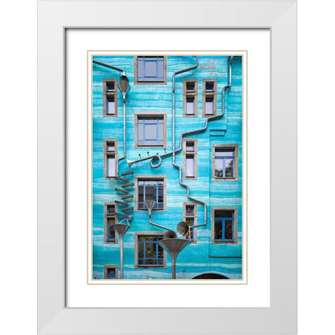 Art In The Backyard White Modern Wood Framed Art Print with Double Matting by Pfeiffer, Peter