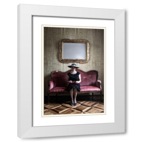 40S Lady White Modern Wood Framed Art Print with Double Matting by Kruse, Joana
