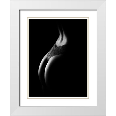 Curved White Modern Wood Framed Art Print with Double Matting by Yang, James
