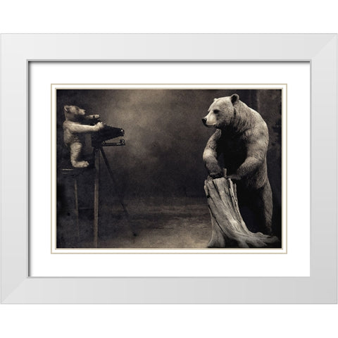 Hold That White Modern Wood Framed Art Print with Double Matting by Hummel, Jeffrey