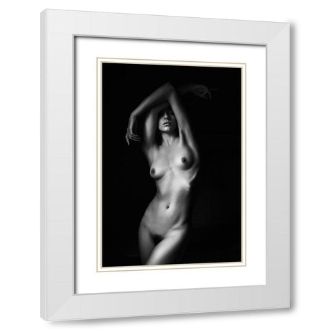 Whitney White Modern Wood Framed Art Print with Double Matting by Fritz, Ray