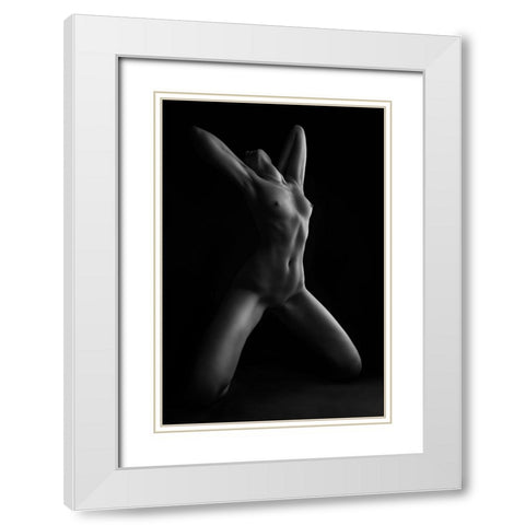 X White Modern Wood Framed Art Print with Double Matting by Valevicius, Aurimas