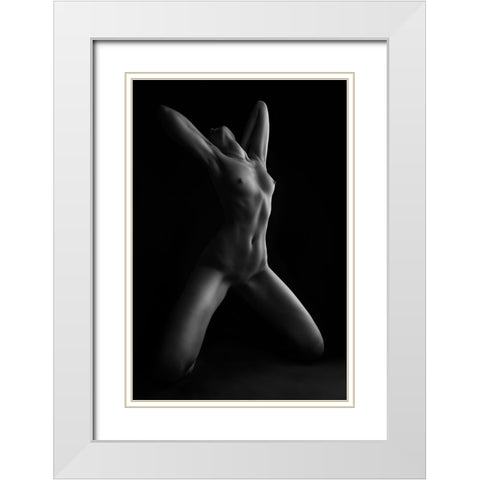 X White Modern Wood Framed Art Print with Double Matting by Valevicius, Aurimas