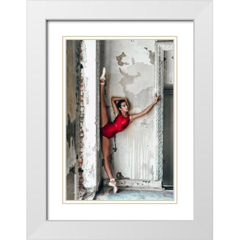Red Passion White Modern Wood Framed Art Print with Double Matting by Bolgov, Ruslan