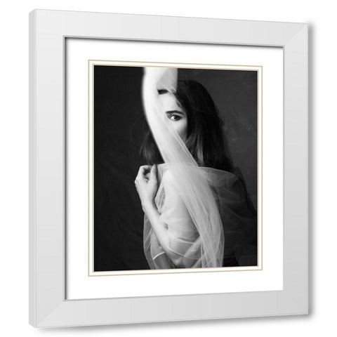 Untitled White Modern Wood Framed Art Print with Double Matting by Mokhtari, Mehdi