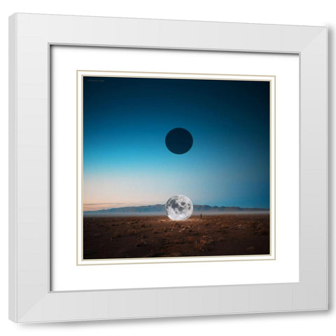 Drop White Modern Wood Framed Art Print with Double Matting by Zare, Hossein