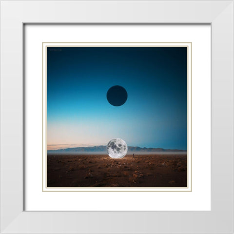 Drop White Modern Wood Framed Art Print with Double Matting by Zare, Hossein