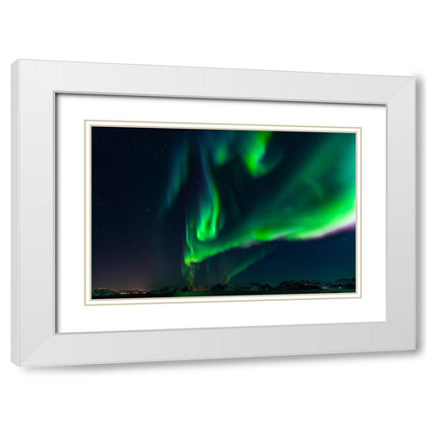Dancing Lights White Modern Wood Framed Art Print with Double Matting by Alicke, Bjoern