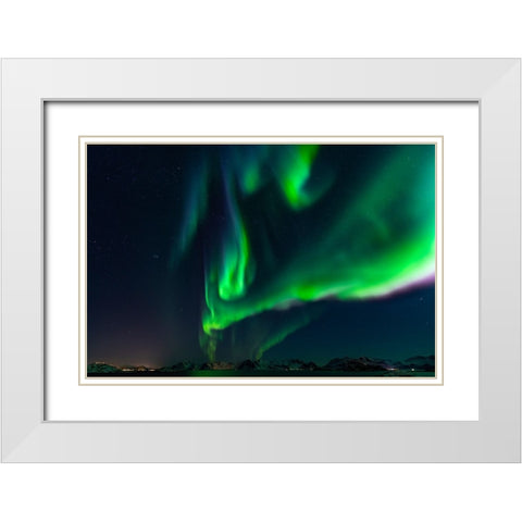 Dancing Lights White Modern Wood Framed Art Print with Double Matting by Alicke, Bjoern