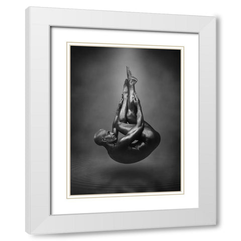 Drop White Modern Wood Framed Art Print with Double Matting by DDiArte