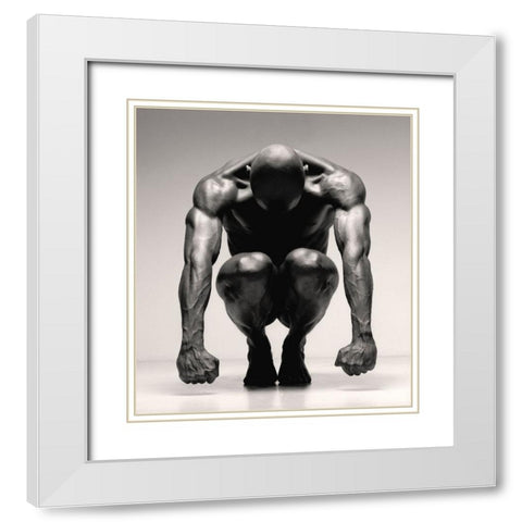 Jovan 1 White Modern Wood Framed Art Print with Double Matting by Kustas, Anders