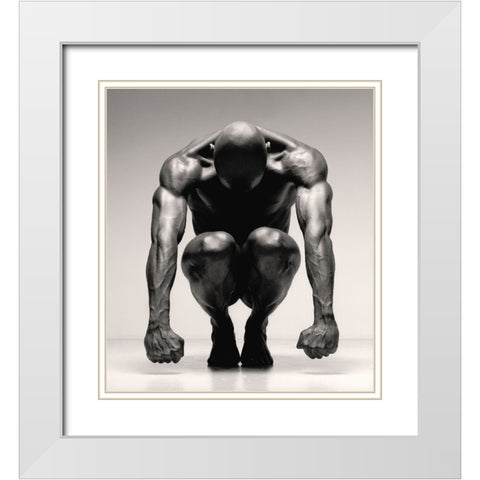 Jovan 1 White Modern Wood Framed Art Print with Double Matting by Kustas, Anders