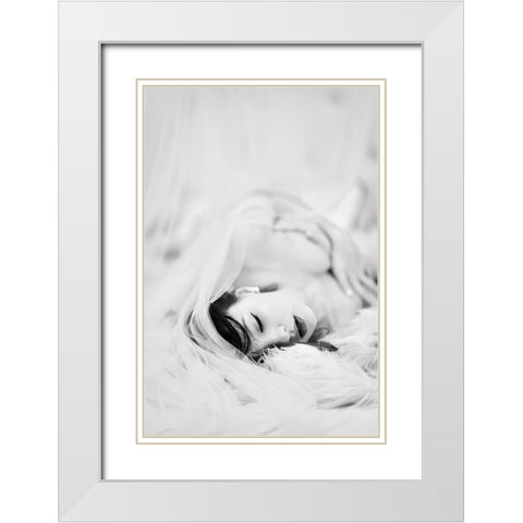 Untitled White Modern Wood Framed Art Print with Double Matting by Tu, Jing Xin