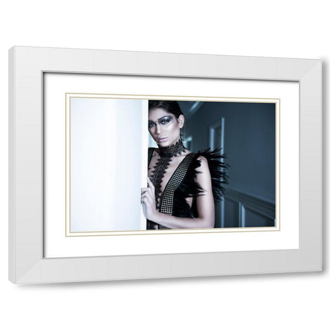 Dark Beauty White Modern Wood Framed Art Print with Double Matting by Rozenzvig, Carmit