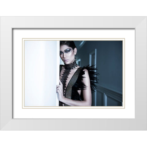 Dark Beauty White Modern Wood Framed Art Print with Double Matting by Rozenzvig, Carmit