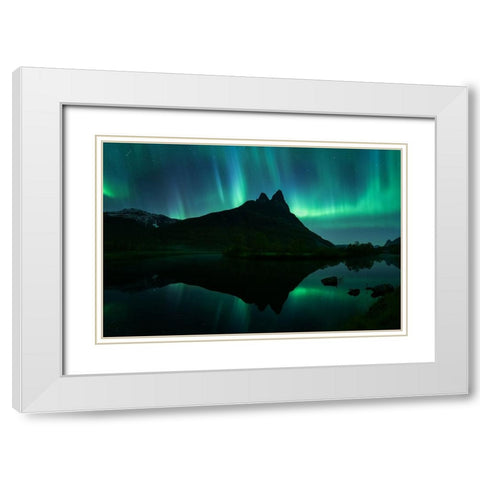 Lightshow White Modern Wood Framed Art Print with Double Matting by Bogaerts, Sus