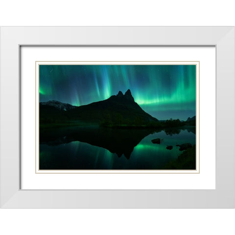 Lightshow White Modern Wood Framed Art Print with Double Matting by Bogaerts, Sus