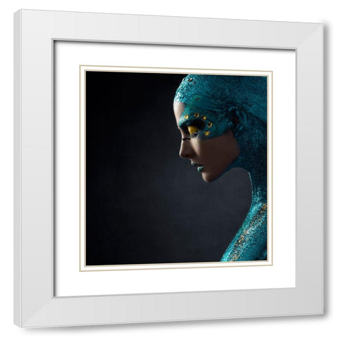 Untitled White Modern Wood Framed Art Print with Double Matting by Sanchez, Alfredo