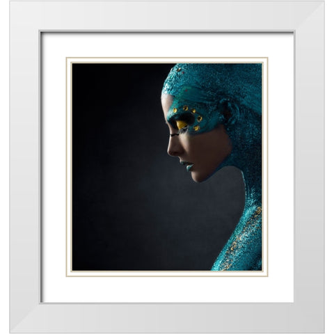 Untitled White Modern Wood Framed Art Print with Double Matting by Sanchez, Alfredo
