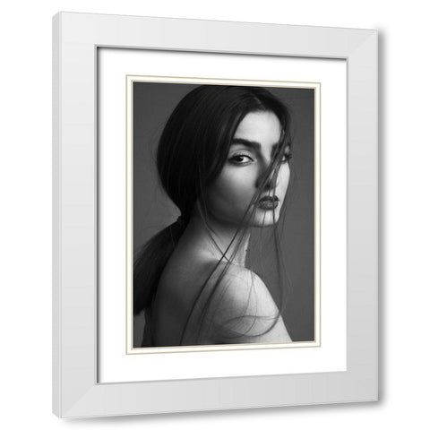 Saghar White Modern Wood Framed Art Print with Double Matting by behnamkhoramshahi