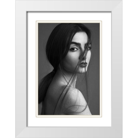 Saghar White Modern Wood Framed Art Print with Double Matting by behnamkhoramshahi