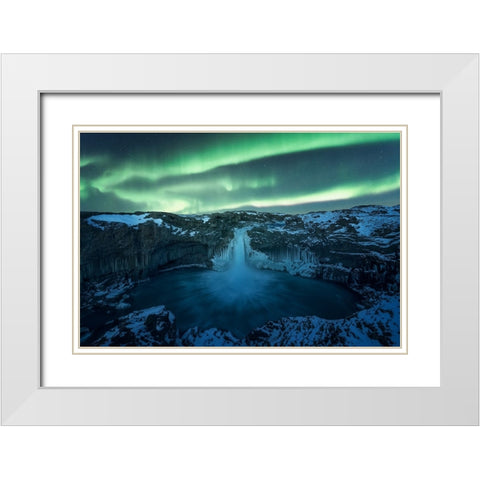 Aurora Borealis White Modern Wood Framed Art Print with Double Matting by Martin Castan, David