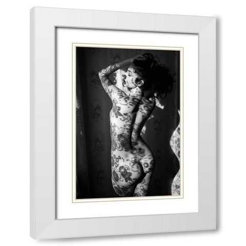 Lace White Modern Wood Framed Art Print with Double Matting by Faletkin, Mikhail