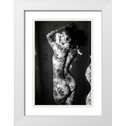 Lace White Modern Wood Framed Art Print with Double Matting by Faletkin, Mikhail